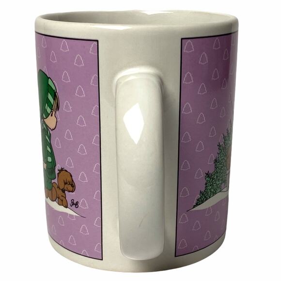 Vintage Precious Moments The Wonder of Christmas Coffee Mug Purple 1996 Enesco - Picture 6 of 10